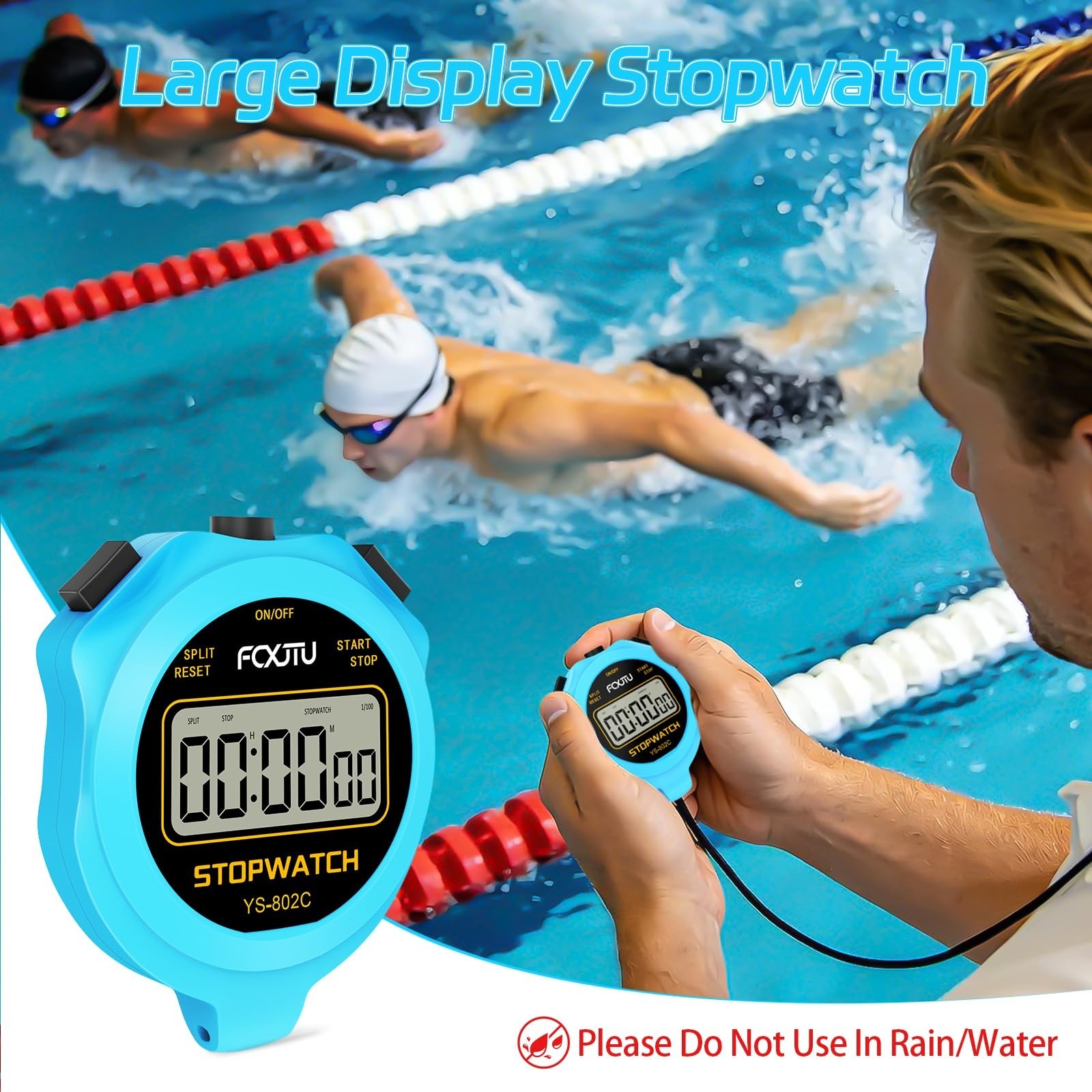 FCXJTU 2Pack Simple Basic Stopwatch Timer, Only Stopwatch Mode No Bells, No C...