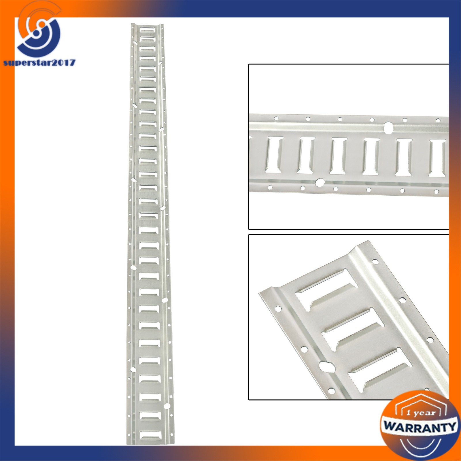 28PCS E-Track Kit 4x 5' Rails 8x Caps Straps O Rings Galvanized Silver