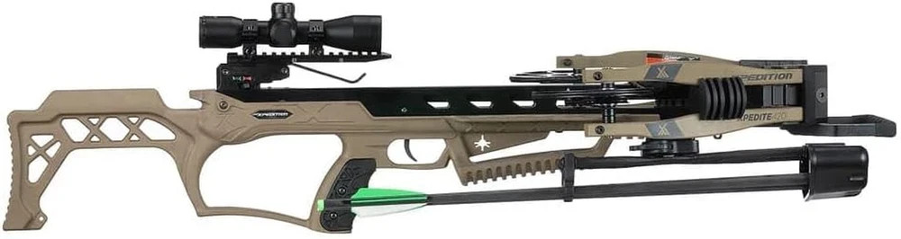 Xpedite 420 Crossbow with Rope and Crank Cocking Device, Compound Crossbow Packa