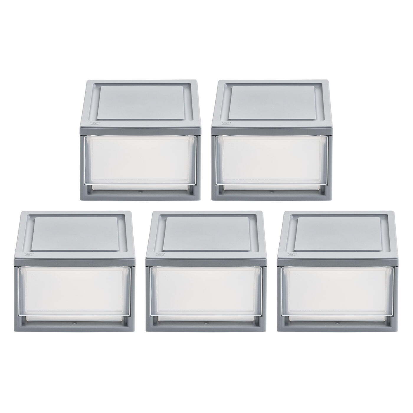 6 Qt Small Plastic Drawers, Under Bed Storage Bins, Stackable, Modular 5Pk