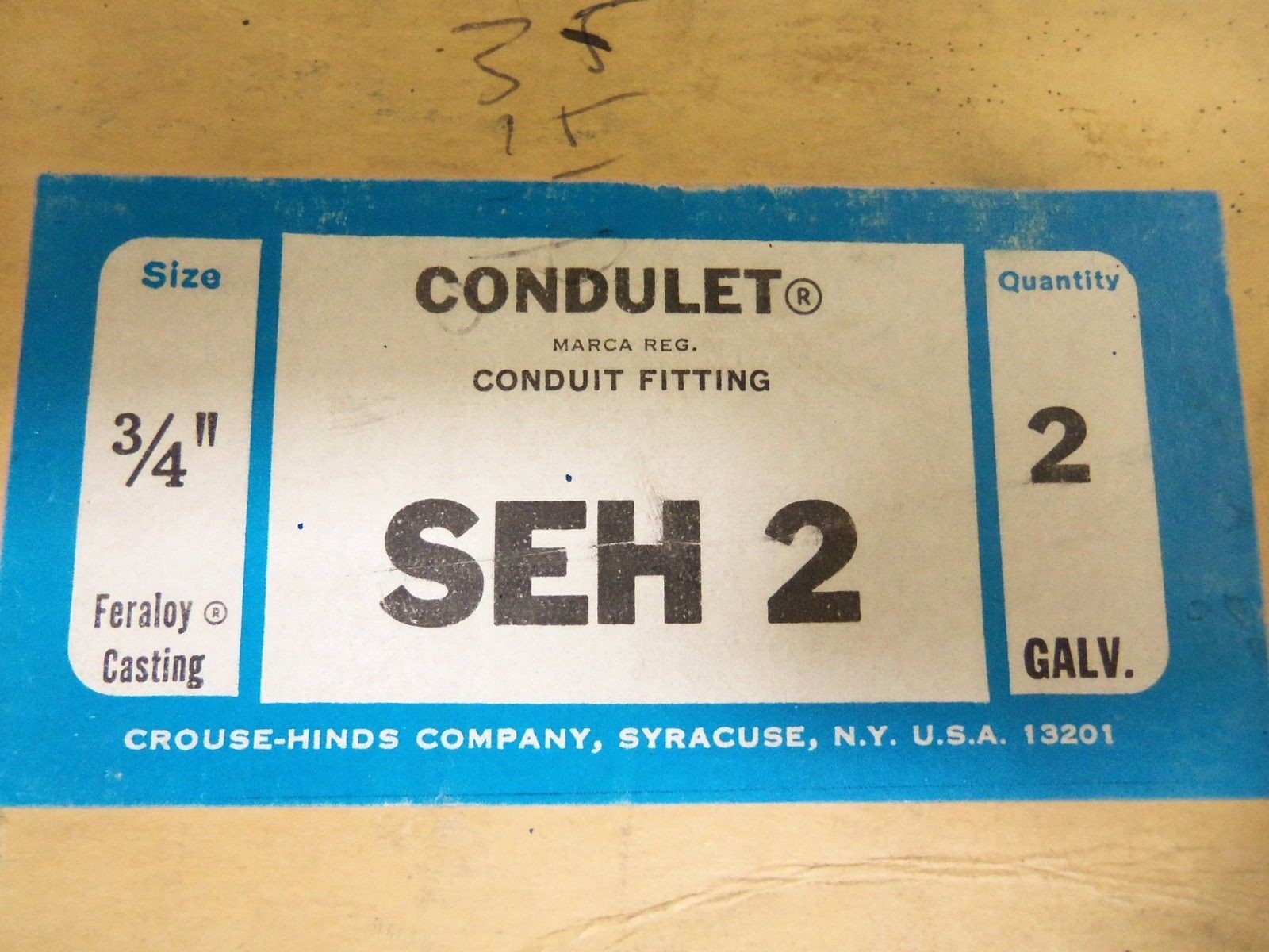 LOT OF 2 CROUSE-HINDS SEH2 CONDUIT NSMP