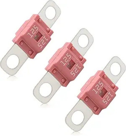 3PCS Fuse, High Current 125A, for Cars, Buses, Trucks, Caravans, Co Size: 125A