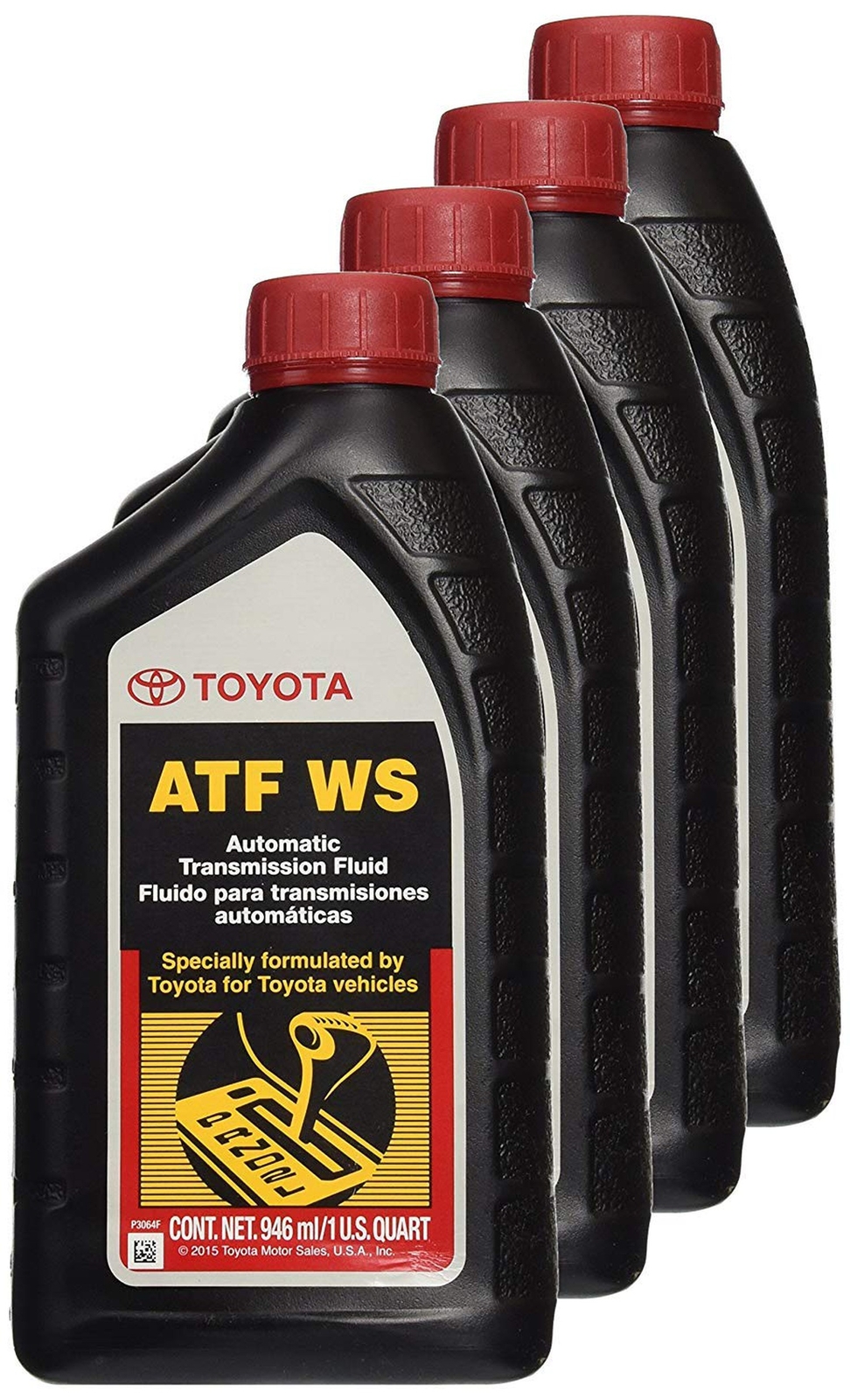 Toyota Genuine 00289-ATFWS ATF WS Automatic Transmission Fluid 1 Quart (4 Pack)