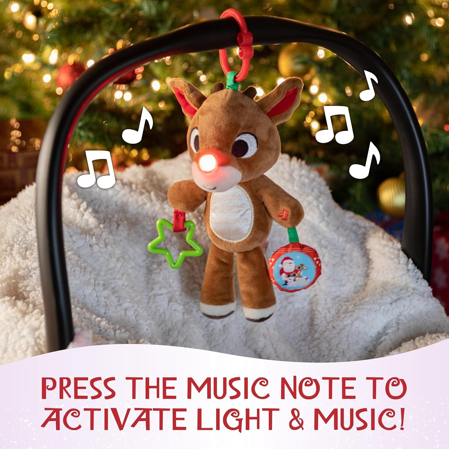 Rudolph The Red-Nosed Reindeer On The Go Teether Developmental Activity Toy, ...