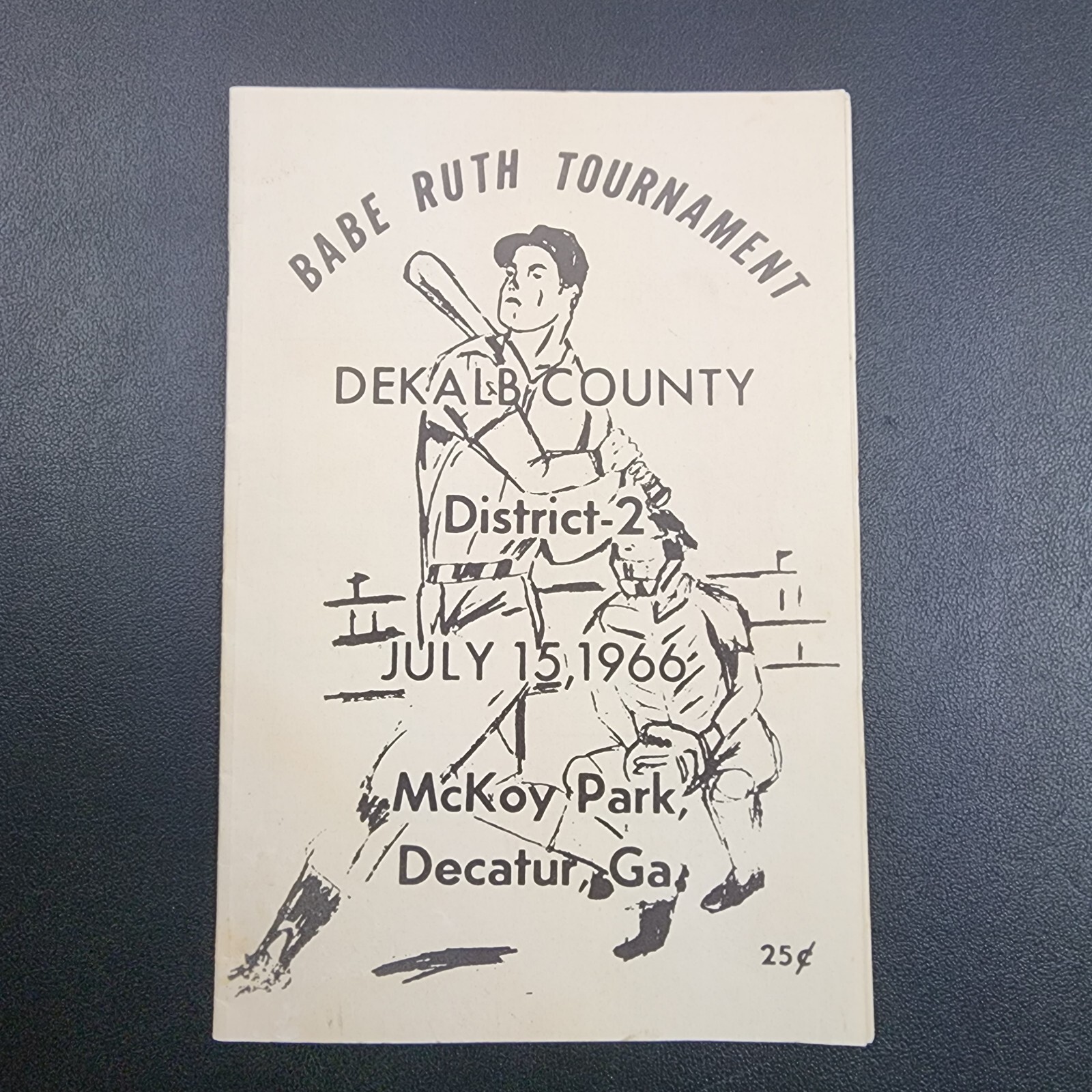 Vintage 1966 Babe Ruth Tournament Program Booklet-Dekalb Co. Georgia