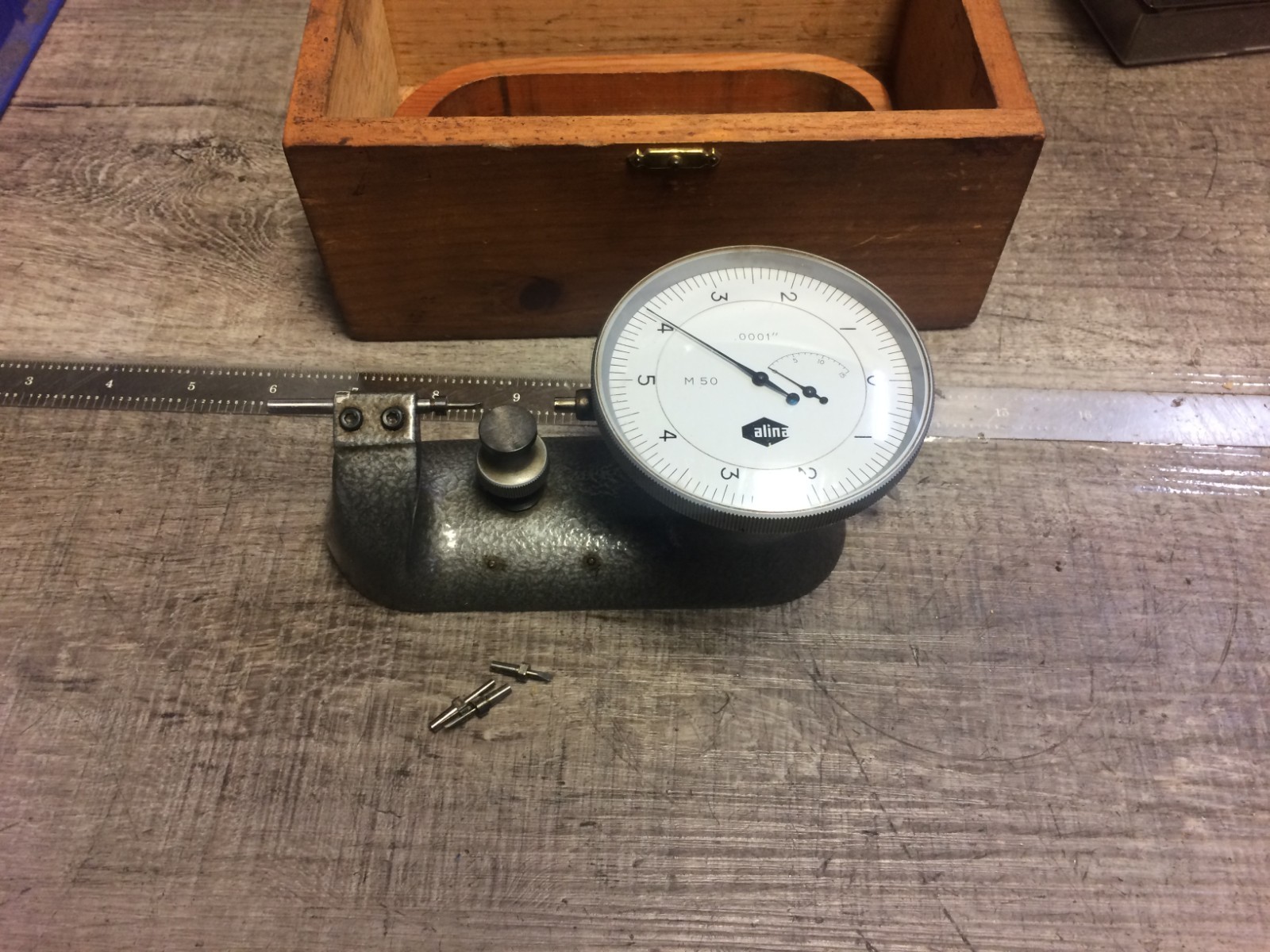 NICE ALINA SWISS MADE TEST INDICATOR .0001 "  0 - 1 " CAP INSPECTION CENTER