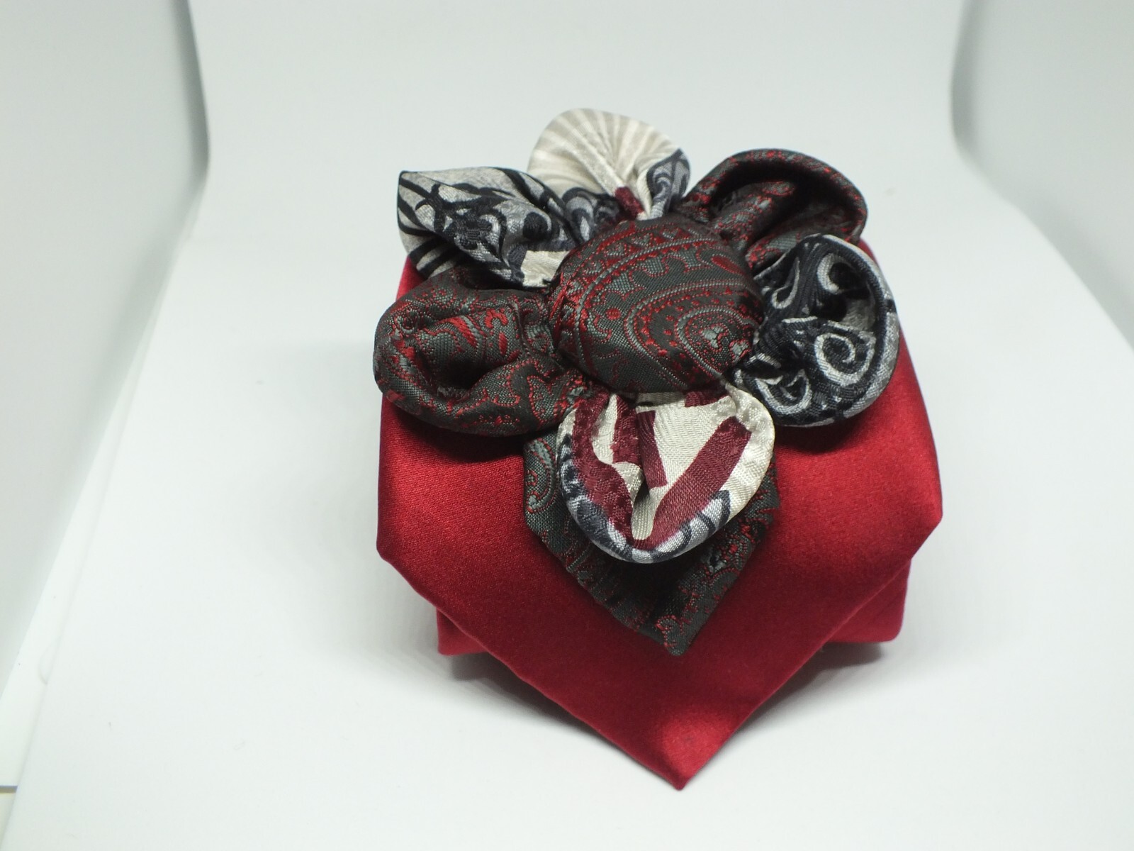 Upcycled Repurposed BOHO Bracelets From Tie Flower Snap Closure One of a Kind