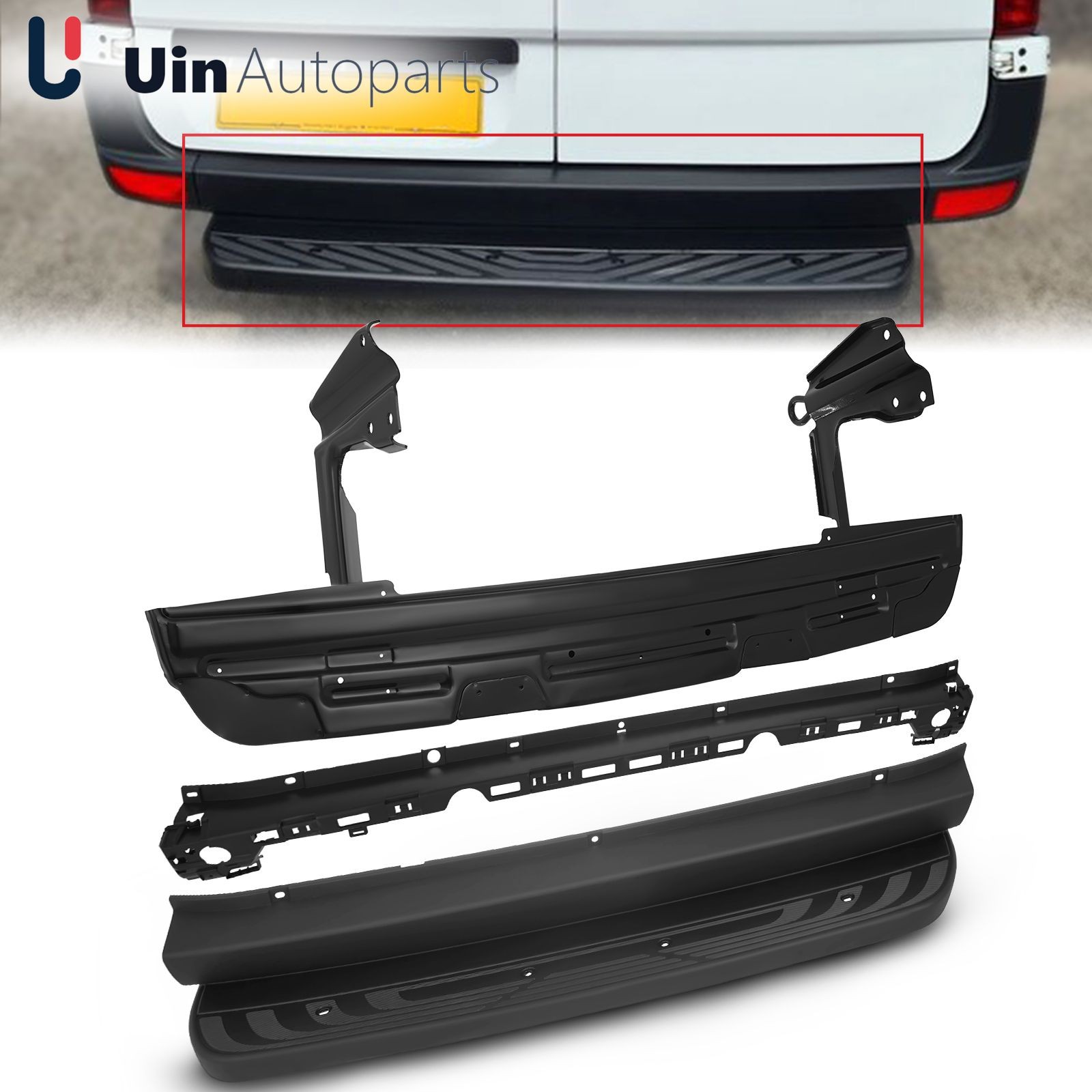 Rear Bumper Step Running Board Set Cover For 2019-2024 Mercedes Sprinter W907