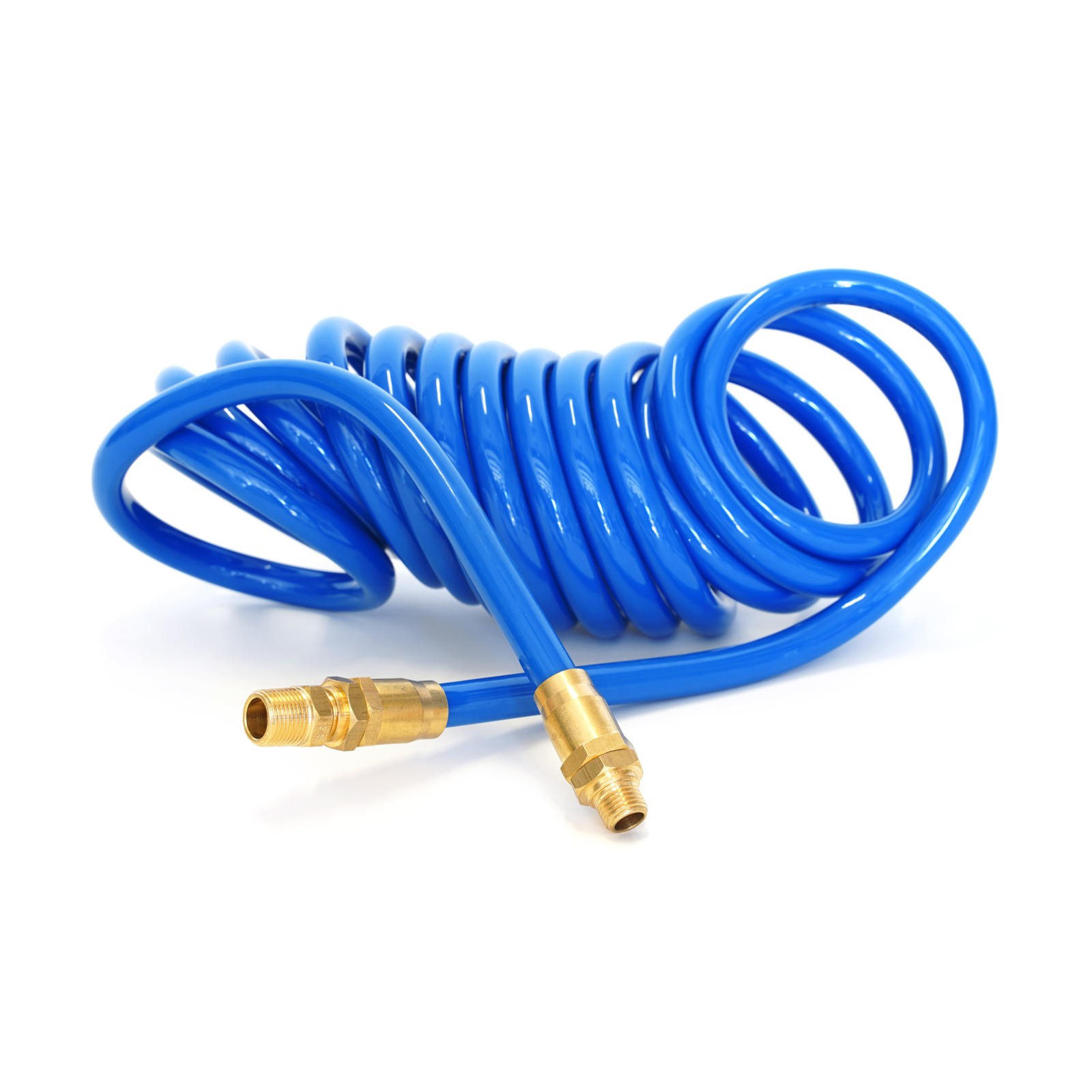 Steelman 15-ft Coiled 100 PSI Air Hose with 1/4 in. NPT Fittings 50043-WM