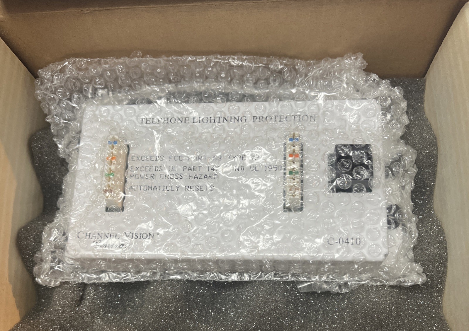 Channel Vision C-0410 4-Line Telecom Phone Surge Protector Module