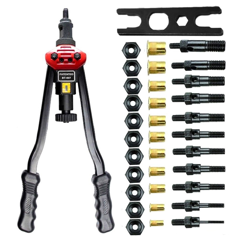 Rivet Gun Kit Rivnut Thread Setting Tool Nut Setter NutSert Metric SAE Riveting