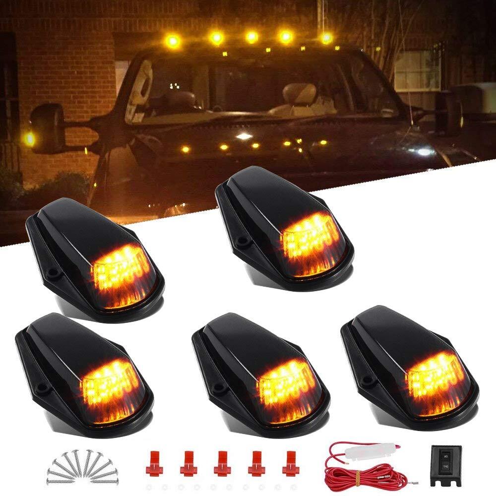 5 Amber LED Cab Roof Marker Lights for Ford F-Series 1973-1997