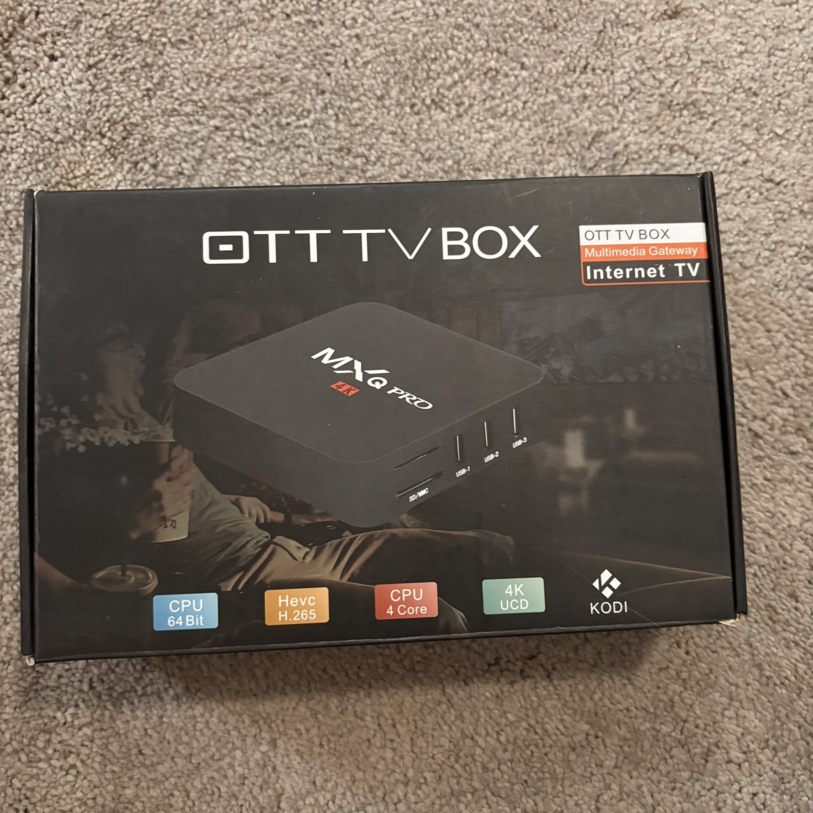 OTT TV BOX MXQ Pro 4K 2160p Wi-Fi Quad Core Streaming Multimedia New Open Box