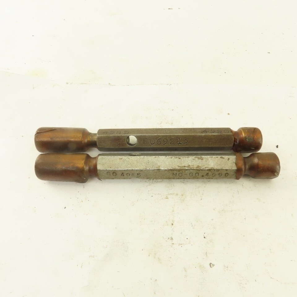 Metro .4985 Go .4990 No Go Plug Gage Lot Of 2