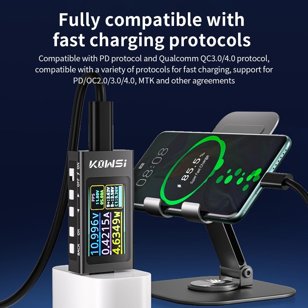 USB C Tester USB C Power Meter Tester,Digital Multimeter with LCD Display,Dig...