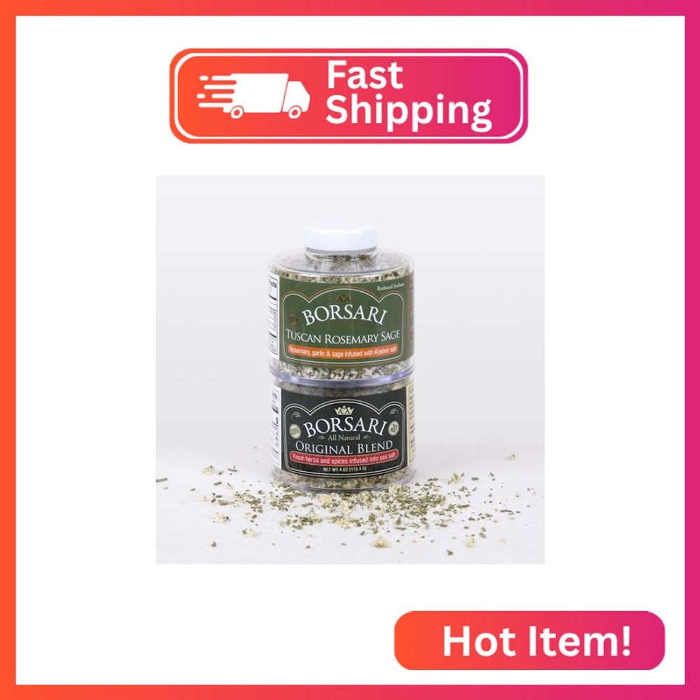 Borsari Original AND New Tuscan Rosemary Sage Seasoned Salt Blends - Gourmet Sea