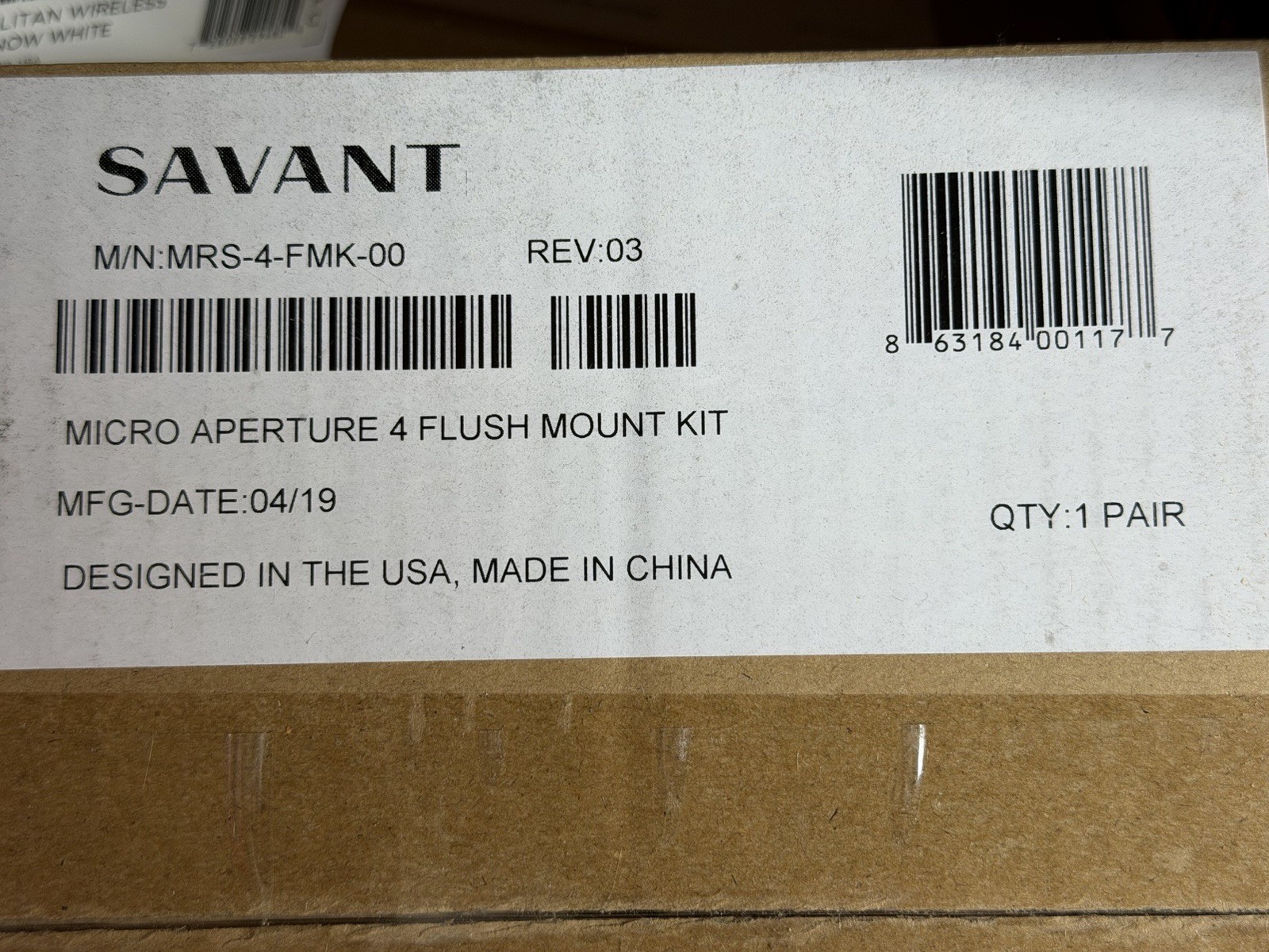 Savant Micro Aperture 4 In-Ceiling Speakers + Flush Mount Brackets - PAIR