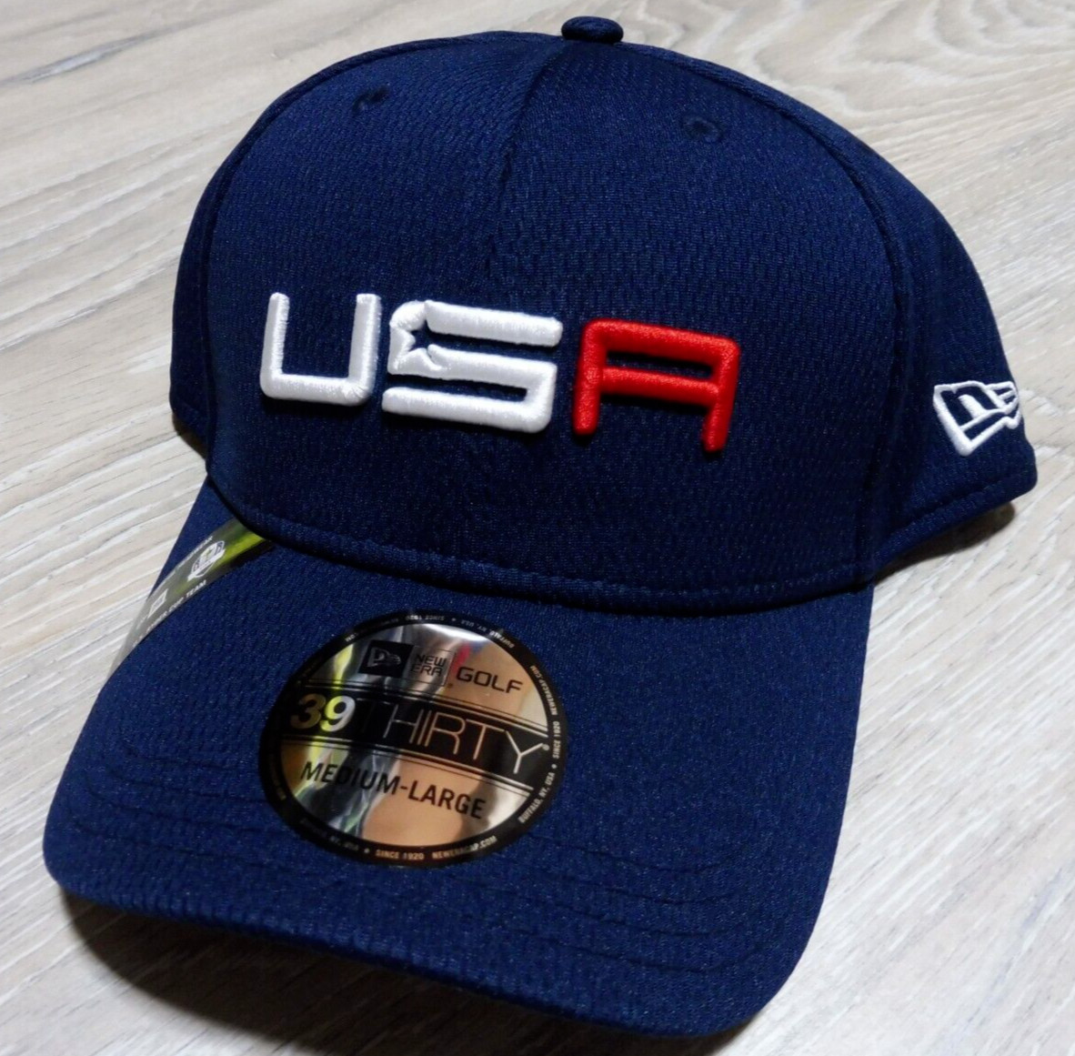 USA 2020 RYDER CUP HAT MENS M/L BLUE NEW ERA GOLF POLYESTER WHISTLING STRAITS
