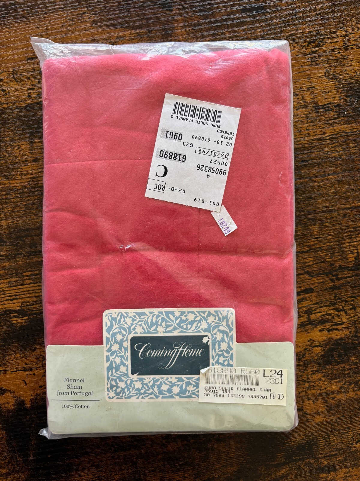 Coming Home 100% Cotton Flannel  Euro Sham Terraco NEW IN PACKAGE
