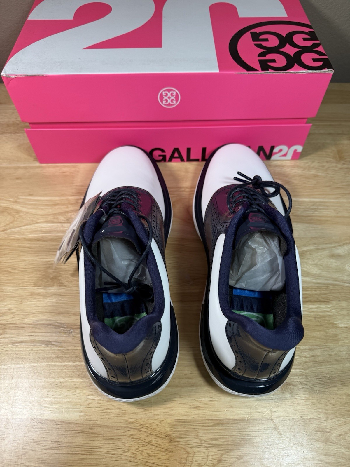 G/Fore G4 Gallivan2r TPU Camo Golf Shoe Sneaker Size Tuxedo White Navy GMF000068