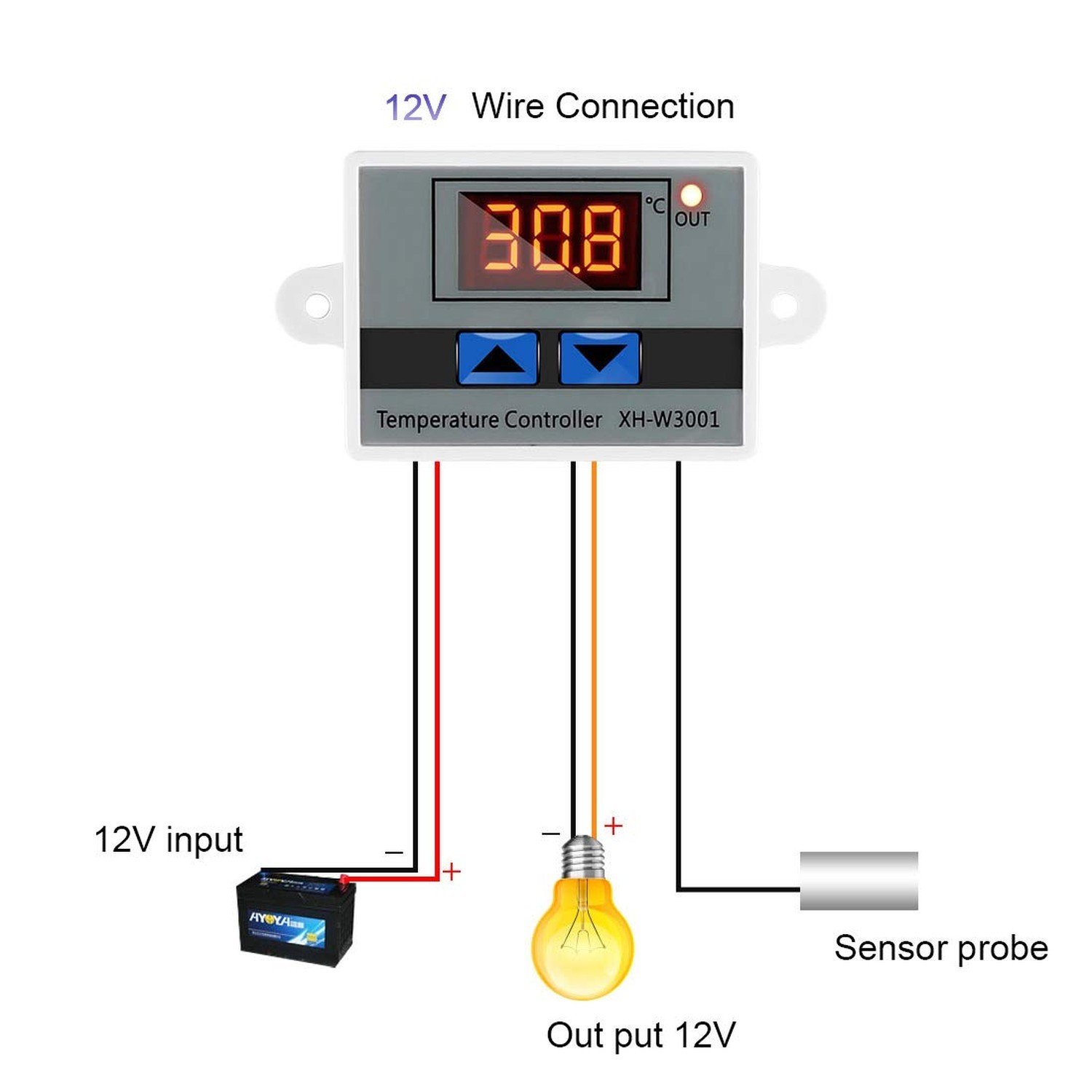 Digital LED Temperature Controller Module, XH-W3001 Thermostat Switch with Wa...