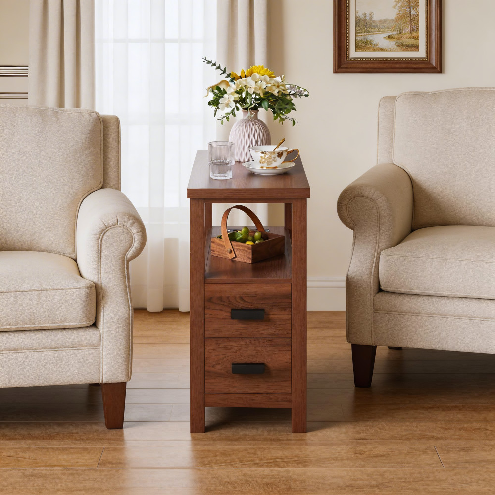 End Table with Charging Station,Side Tables with USB Ports & Outlets,Side Table