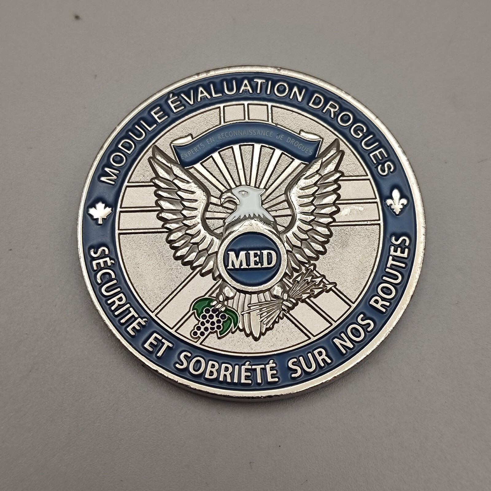 Montreal Police Module Evaluation Drogues Challenge Coin