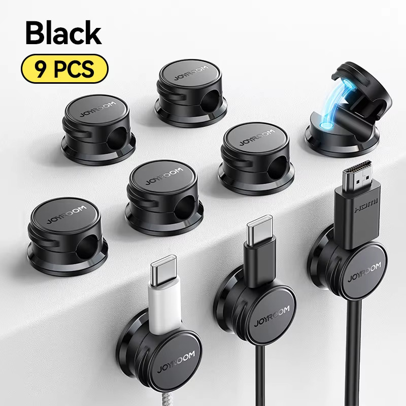9 Pcs Magnetic Cable Organizer Cord Management Cable Clips Adhesive Wire Holder
