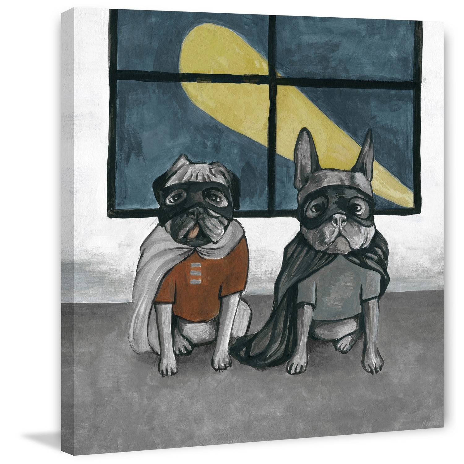 Marmont Hill Four Legged Heroes Painting Print on Wrapped Canvas