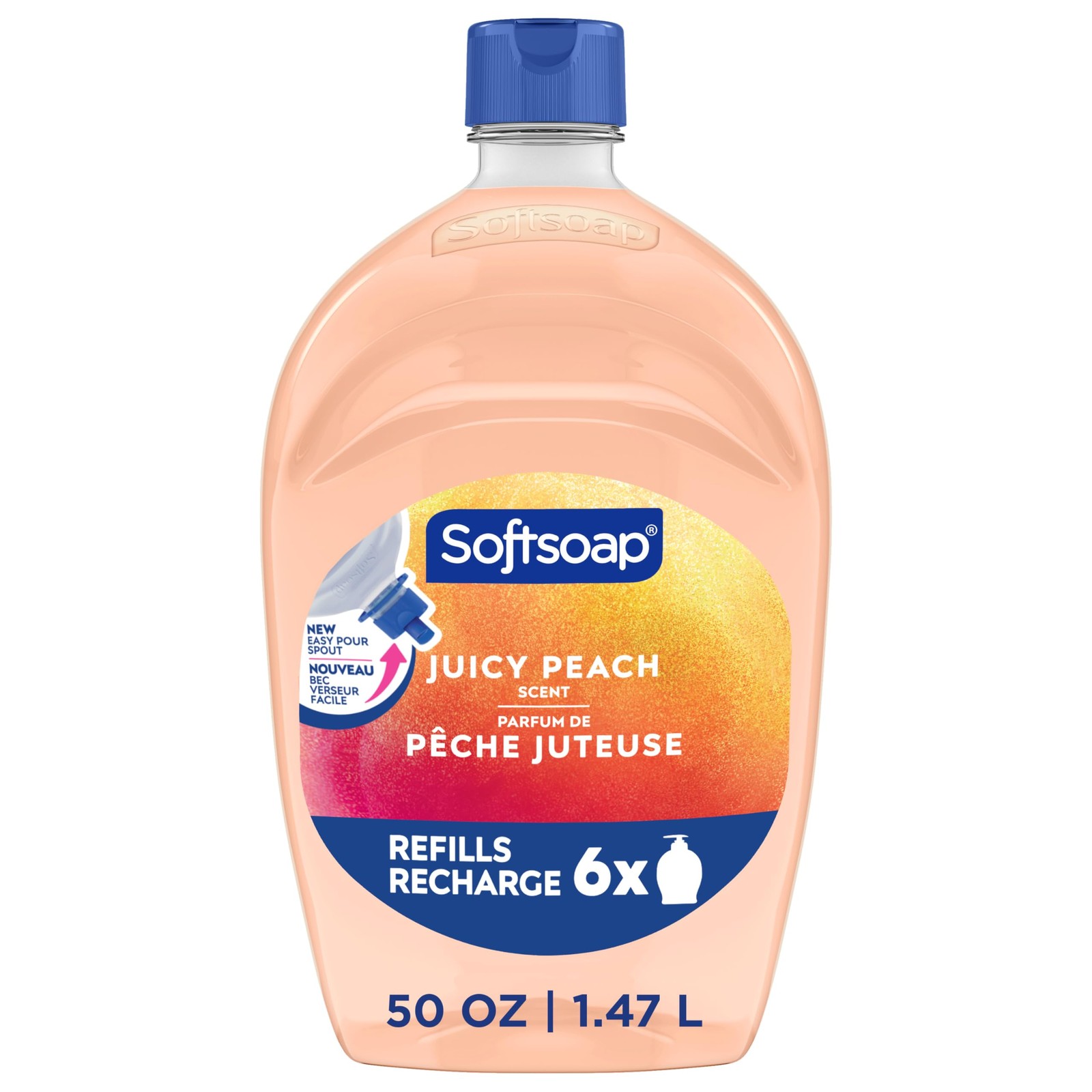 Softsoap Juicy Peach Liquid Hand Soap, Kitchen and 50 Fl Oz (Pack of 1), Pink