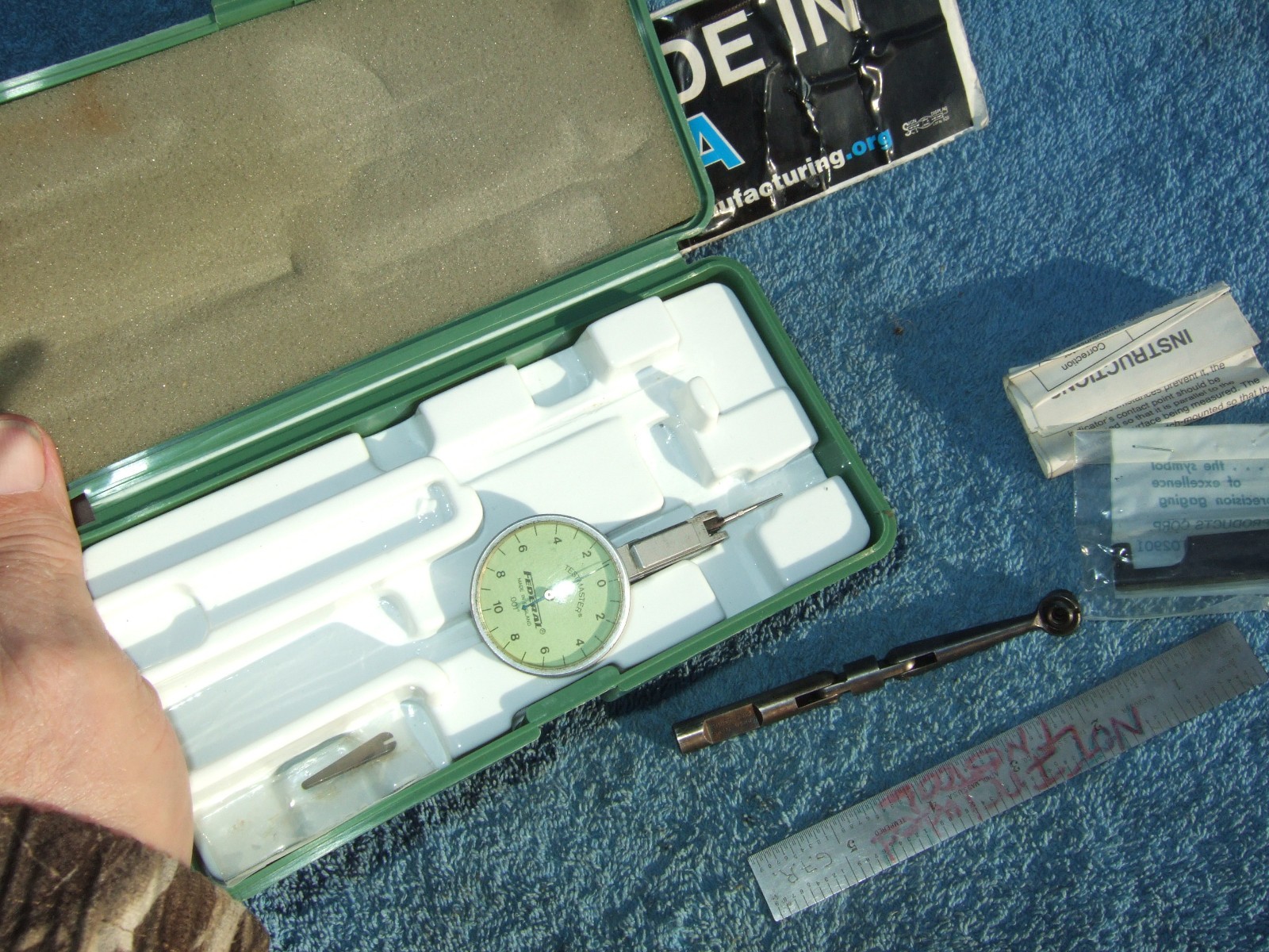 MOORE DOG-LEG W/FEDERAL MADE IN ENGLAND LG FACE TEST INDICATOR TOOLMAKER CLEAN