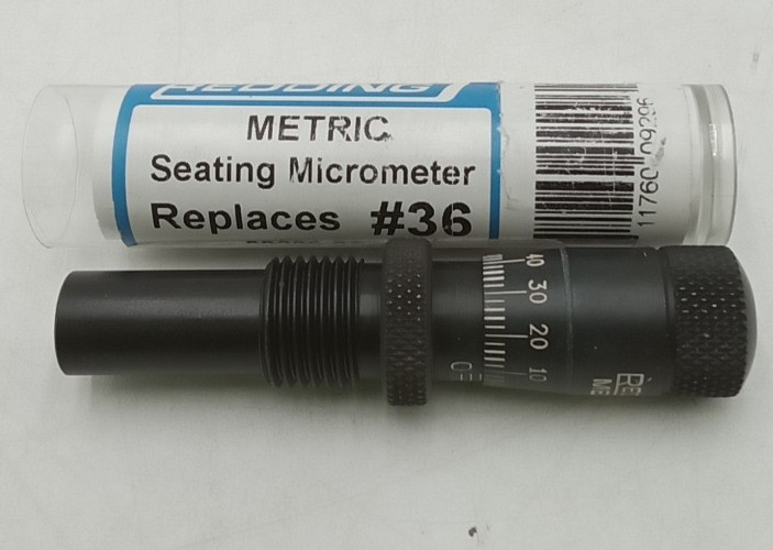 Redding Metric Bullet Seating Micrometer #36 Seat Plug 09296 STD