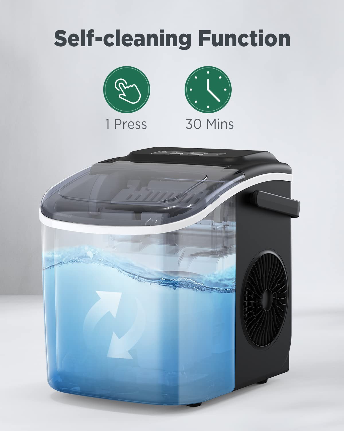 Silonn Ice Makers Countertop, Portable Maker with 26lbs, Dark