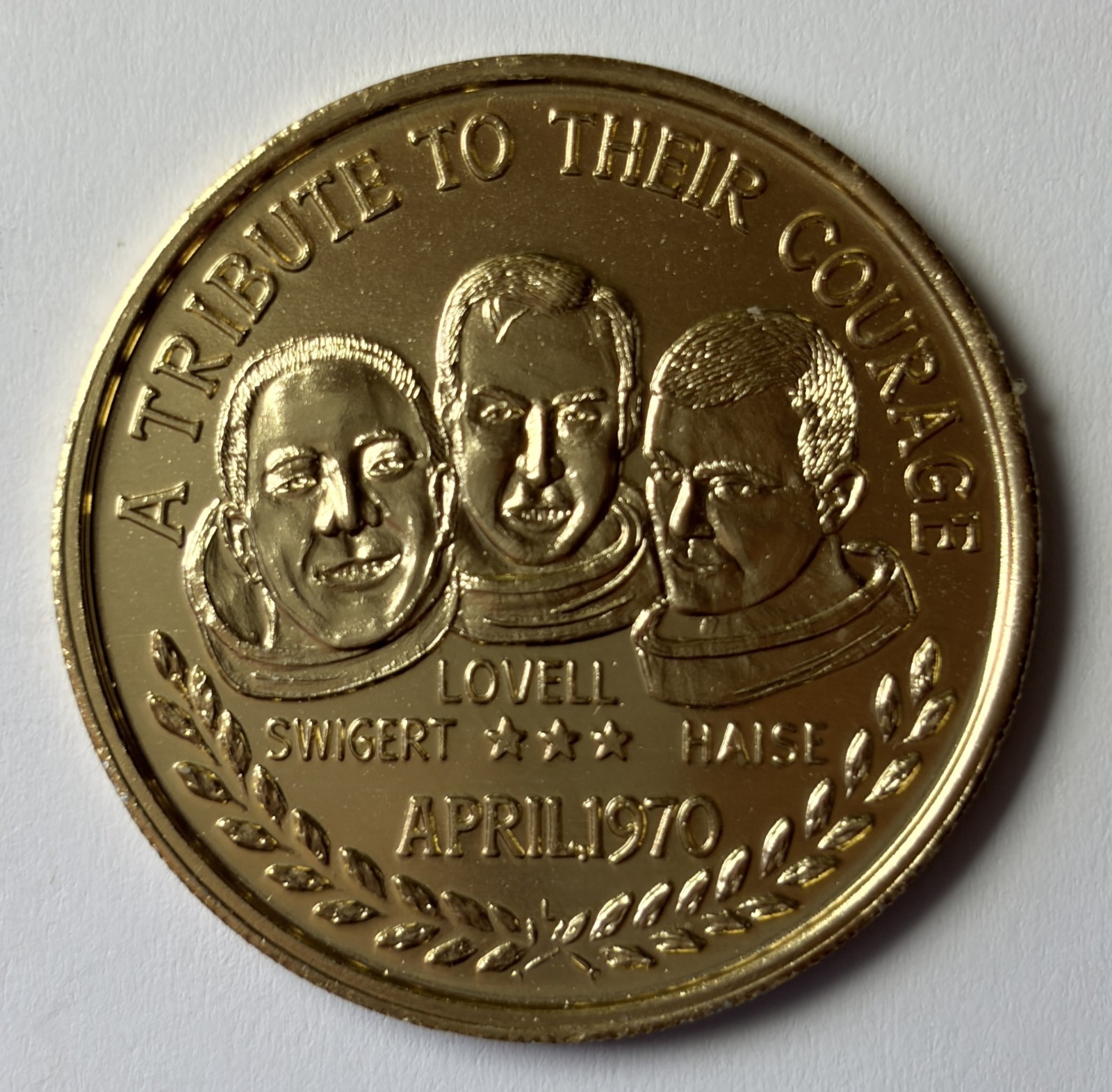 1970 USA NASA Apollo 13 XIII Near Disaster Rare Lovell Swigert Haise Medal D730