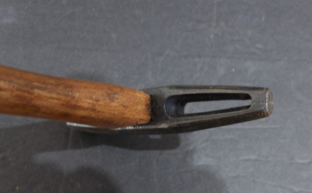 Vintage Upholstery Tack Hammer Split Head Mallet Solid Wooden Handle 10.25" Long