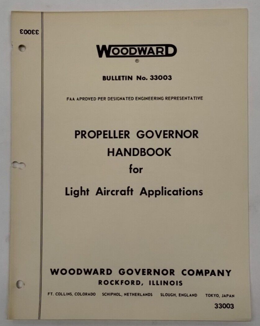 Woodward Propeller Governor Handbook for Light Aircraft Applications Bull. 33003