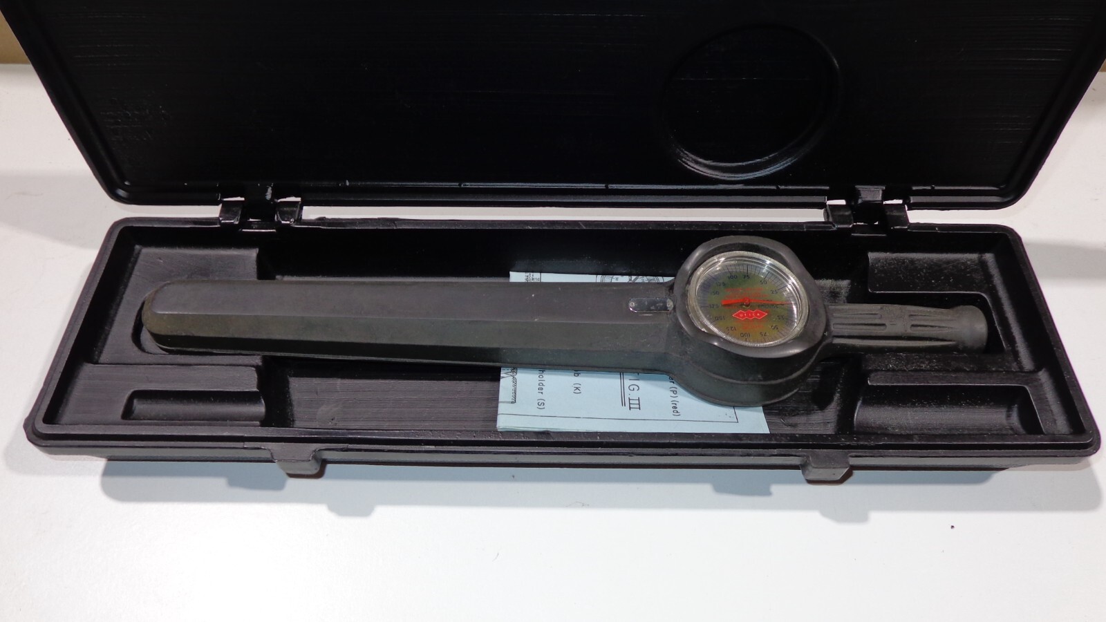 UTICA Dial Torque Wrench Model DA3175F 1/2" Drive 175 Foot Pounds, With Case