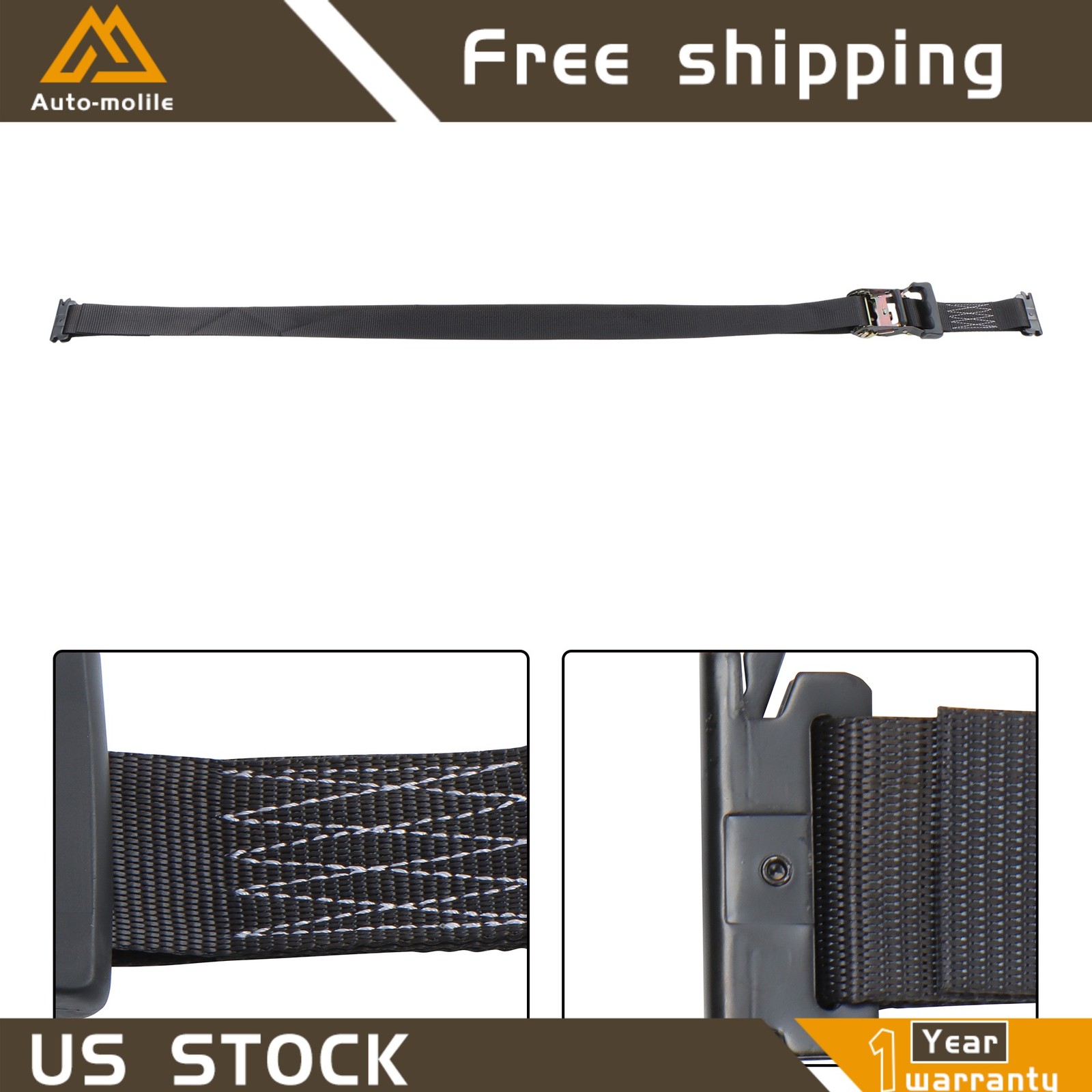 Heavy Loads E Track System With Wheel Chock Black Ratchet Tie Down Straps New