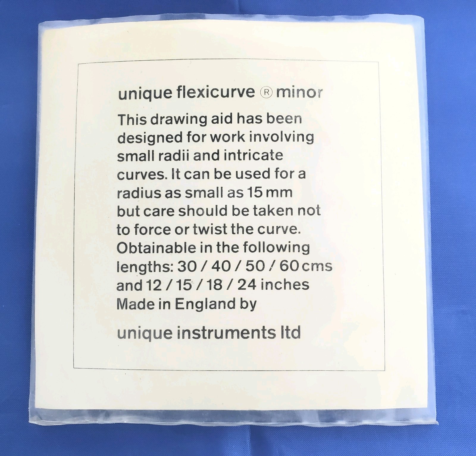 Unique Flexicurve Minor drawing tool, 42 cms in original packet
