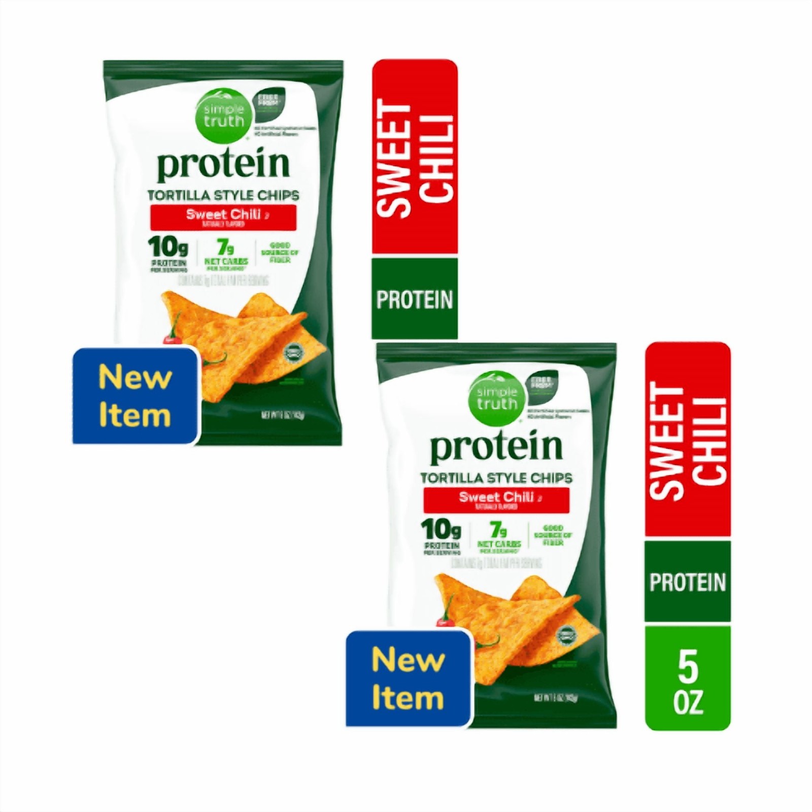 Simple Truth Protein Tortilla Style Chips Sweet Chili 5 OZ,2 Pack