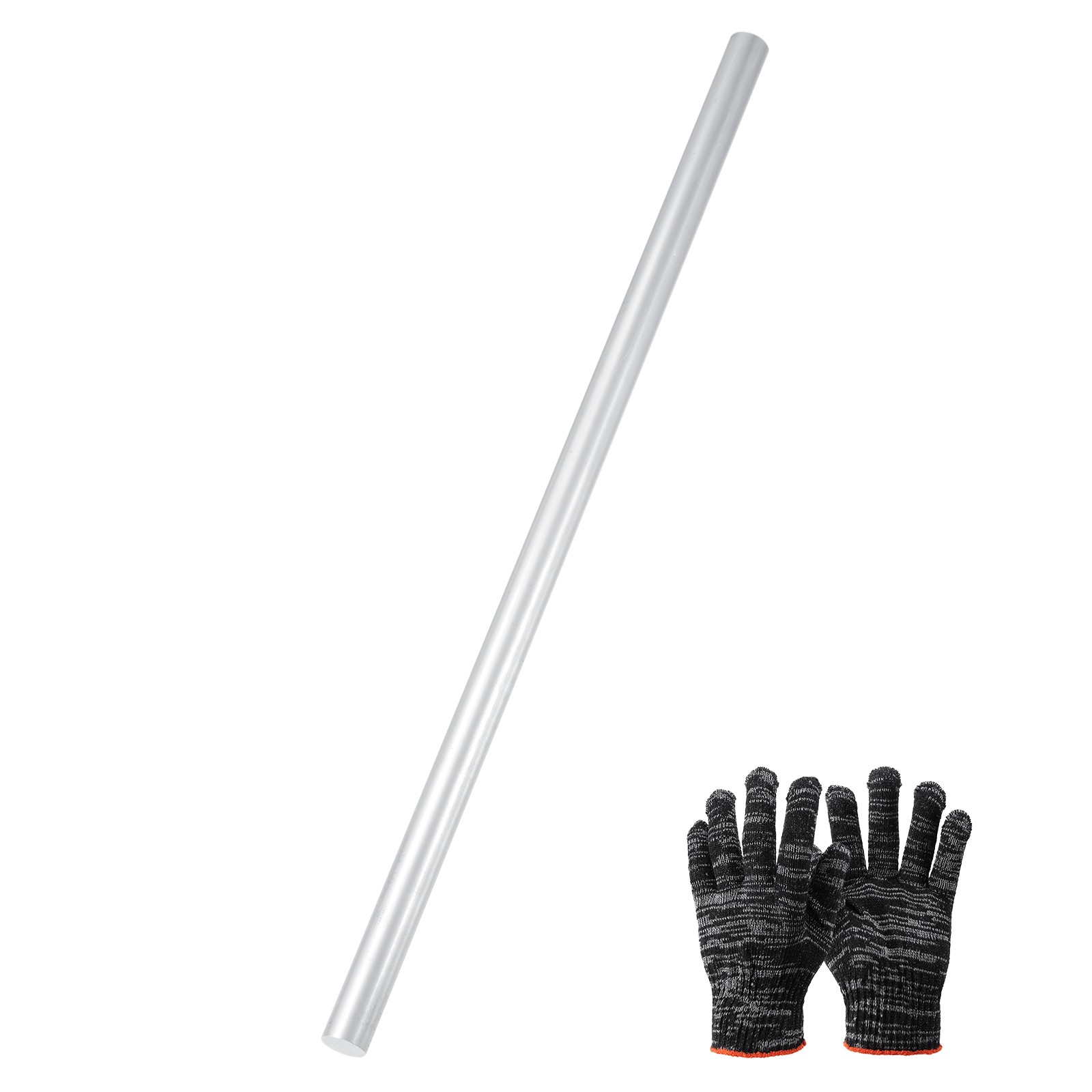Aluminum rod 6061 16mm x 356mm, silver tone for