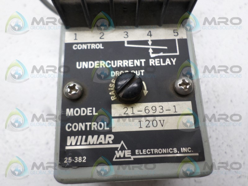 WILMAR 21-693-1 UNDERCURRENT RELAY 120V UNMP