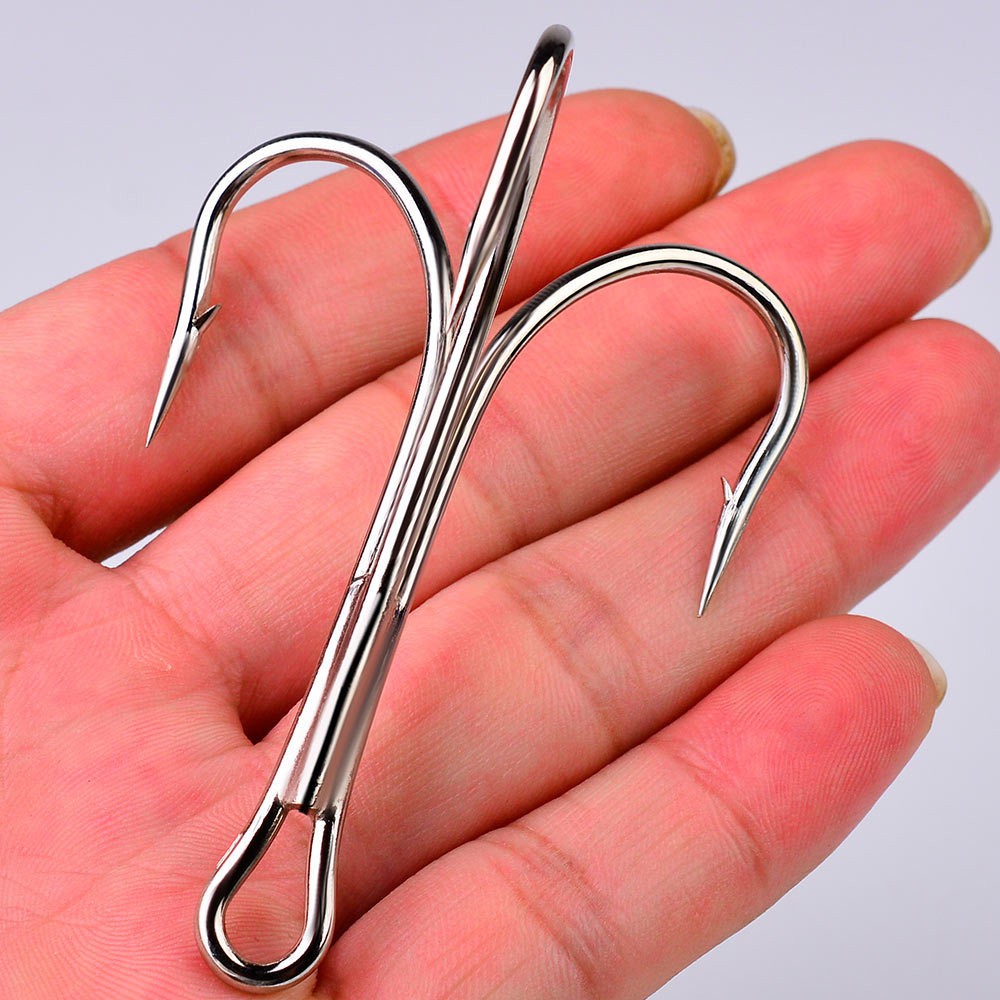 20pcs 4X Fishing Hooks High-Carbon Steel Ultra-Sharp Treble Hook Size 6/0#-10/0#