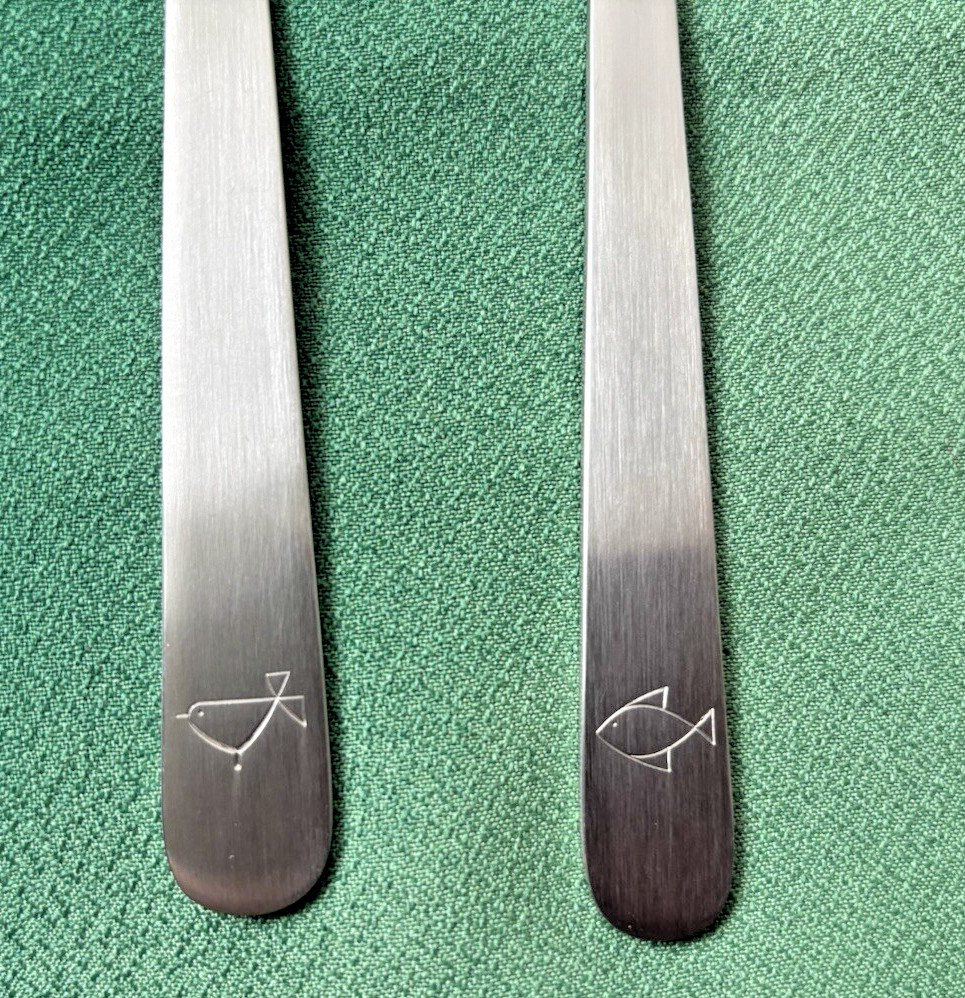 NIB Mono Petit Stainless St 2 pc Flatware Set Peter Raacke 1959 Germany No knife