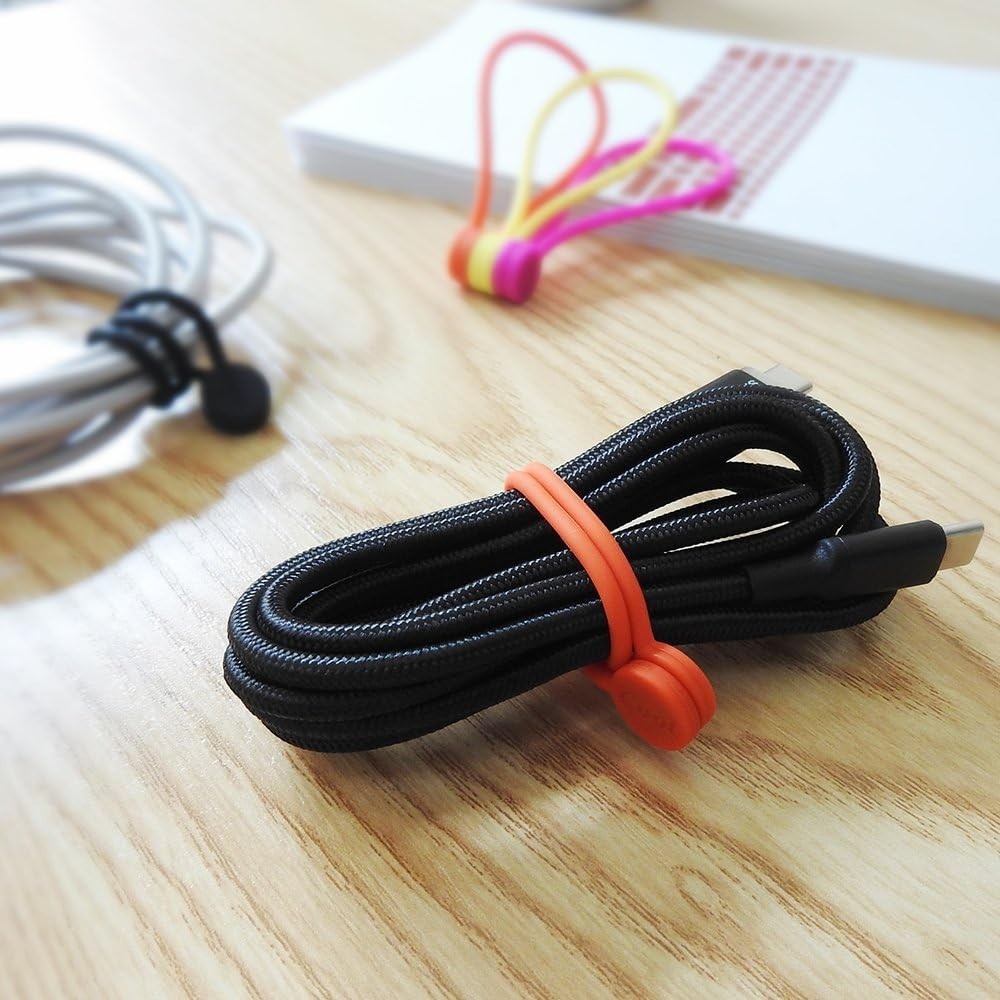 Magnetic Cord Management Ties, 30-Pack, Silicone Material