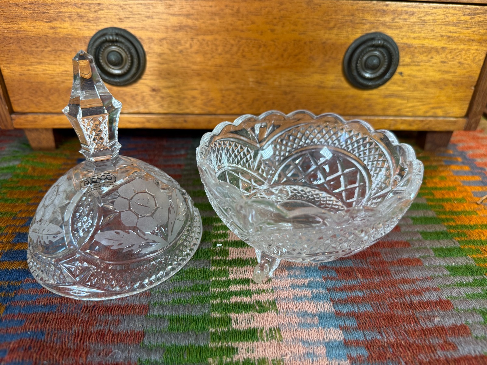 Enesco 24% Lead Crystal Lidded Candy Dish