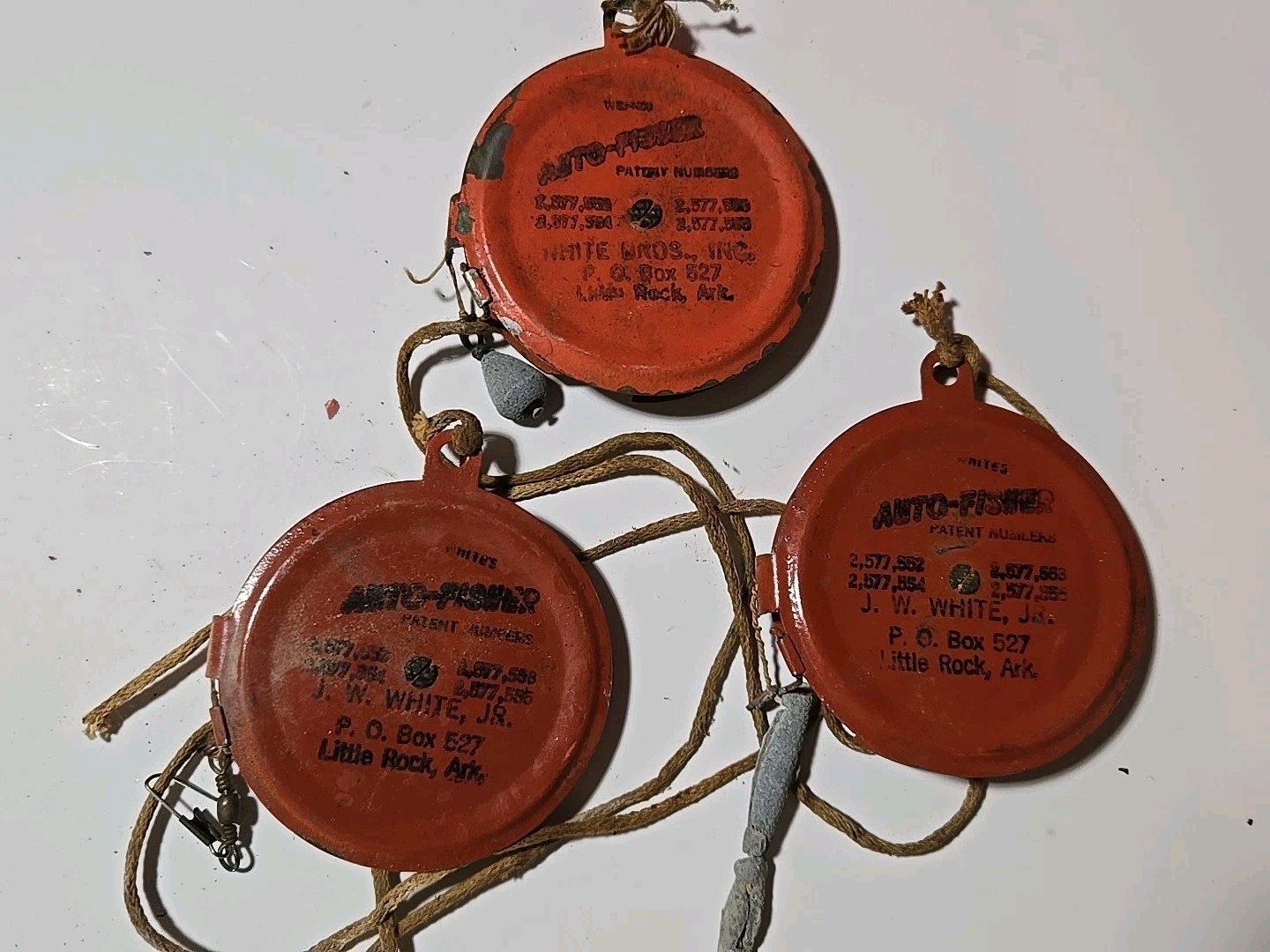 Whites Auto-Fisher Red Fishing Reels Pine Bluff Little Rock Lot Of 3 Vintage