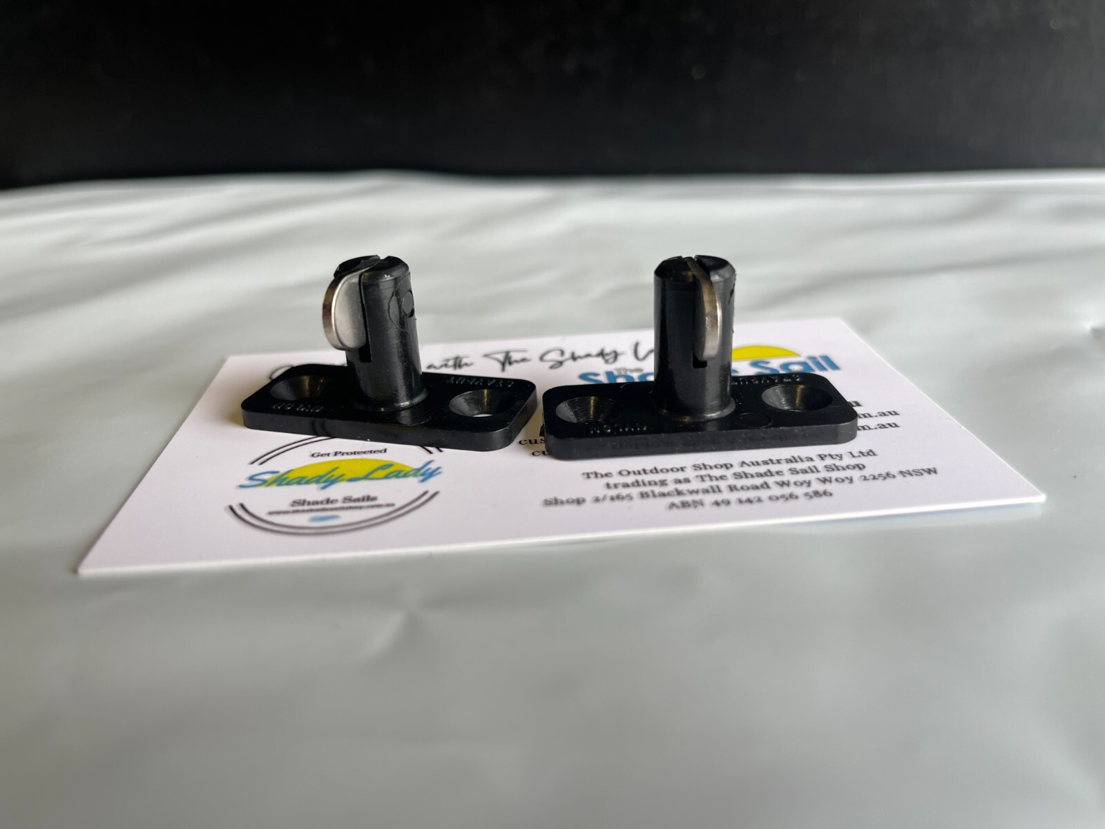 Stayput T-Toggle Horizontal Double Black | white Fastener Nylon Boating Fabric