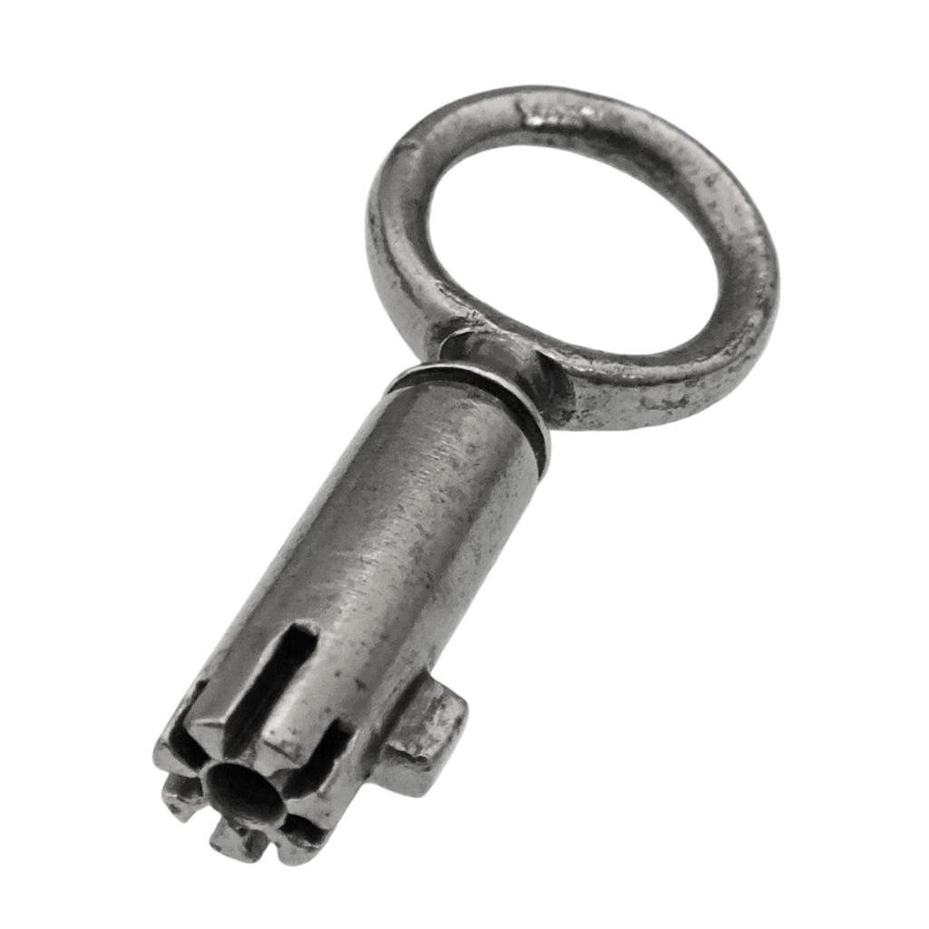 Mordan Type RADIAL SECURITY Key with Round Bow 1⅝" Small Antique Key - ref.k576