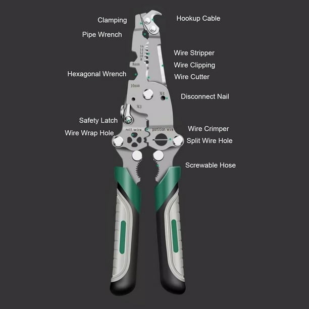 New 21-in-1 Foldable Wire Stripper,Multi-function Wire Stripping Cable-Cutter